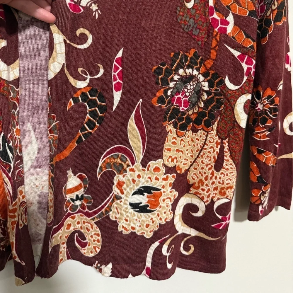 Chico’s Mixed Soiree Long Sleeve Open Cardigan Size 1 Medium NWT Cashmere Blend